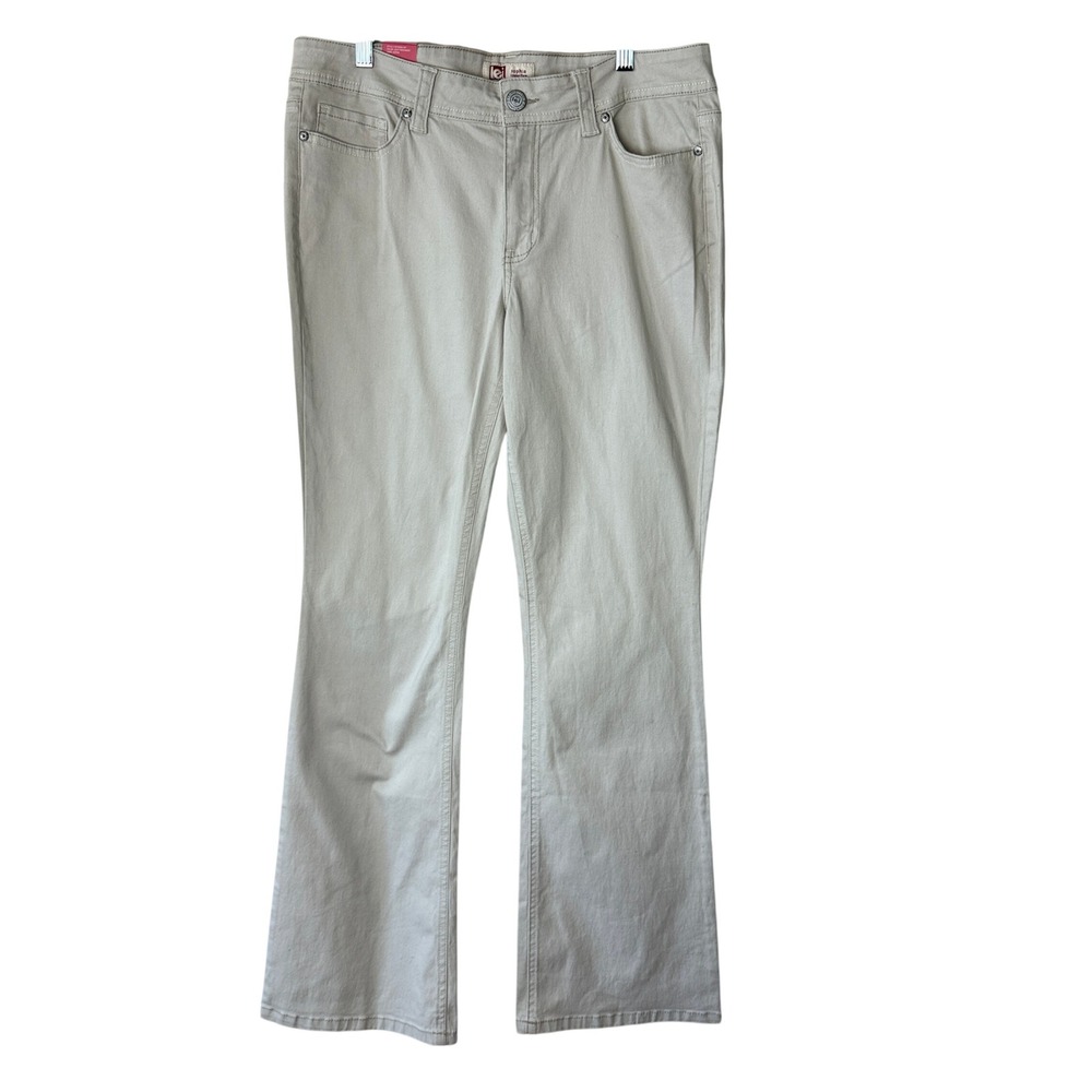 LEI Sophia Hipster Flare Jeans Juniors 13 Khaki Y2K Aesthetic NWT Low Rise 34x32